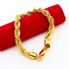 Bracelet en corde de 6mm d'épaisseur pour hommes, chaîne en or jaune 18K rempli, classique, tendance, bijoux masculins, cadeau ed high-polish305H