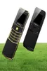 Nowe odblokowane luksusowe złote telefony komórkowe Slider Slider Dual Sim Card Telefon komórkowy Ciało ze stali nierdzewnej mp3 Bluetooth 8800 Golden Me5866275