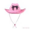 Bérets Glitter Cowboy Hat Bowknot Knight pour Disco House Cocktail Parties Vacances Cristaux Comédien Acteur Livraison Directe