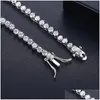 Smycken 2022 Top Sell Bride Tennis Necklace Sparkling Luxury Jewelry 18K White Gold Fill Round Cut Topaz Cz Diamond Gemstones Ins Wome Dhrfx