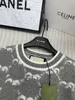 Women's T-Shirt Designer Brand New Round Neck Knitted Contrast Short Sleeve Jacquard Flocking Elegance Versatile Korean Edition Light Luxury Western Style Wear 3RAE