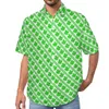 Camicie casual da uomo Cool Neon Shamrock Camicette Uomo Foglie Stampa Manica corta hawaiana Camicia da spiaggia oversize di tendenza Regalo di compleanno