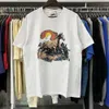 24SS Letras Imprimir Camiseta Homens Mulheres Moda Vintage Solta Camisetas Algodão Casual HipHop Top Tees