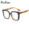 Kinlion rétro femmes lunettes cadre carré grand cadre lunettes pour hommes Transparent printemps jambes lecture Prescription Glasses299O