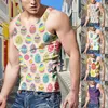 Regatas masculinas Mens Colete de Páscoa Festivo Casual Diário Slim Fit Camisa Exterior 3D Impresso Ovo Manga Curta T