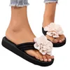 Chinelos de verão sapatos de praia para mulheres 2024 moda flor cunhas femininas romanas senhoras casuais flip flops feminino slides planos