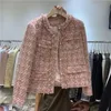 Womens Jacket Autumn Tweed Small Spragrance Coat Short Fashion Advanced Advanced Advanced Advanced Tops Cardigan C29 240226