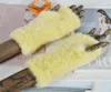 Luxury2020 Kobiety Dziewczęce Dziewczęce Rękawiczki bez palców Lady Winter Quality Real norek futra Mittens4005941