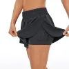 Skorts CRZ YOGA 2-in-1 fließende Laufshorts für Damen, hohe Taille, schnell trocknend, athletisches Fitnessstudio, Lounge, Workout-Shorts, niedliche Tennisröcke