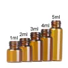 Bottle 100pcs 1ml/2ml/3ml/5ml Empty Dram Amber Glass Essential Oil Bottle Glass Vials Refillable Bottles Perfume Oil Sample Test Bottle