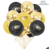 Decoração de festa Muçulmana Eid Mubarak Confetti Balão 12inch Latex Party Decoração Mylar Carta Balões de Folha de Ouro para Muçulmanos Islâmicos Dhhq4