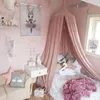 Pembe gölgelik yatak perdeleri bebek beşik sivrisinek net ile ücretsiz yıldız dekor asılı oyun çadır çocuklar için kızlar oda dekorasyonu 240220
