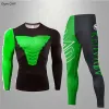 Sets Men Gym Fitness Clothing Sportswear Quick Dry Compression Suits Men's Running Set Fitness Tight Sport Suit Men Outdoor Jogging