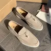 Luxus Designer Loro Kid Schuh Sommer Casual Frauen Piana Loafer Größe 32-46 mit Box Echtes Leder Charms Walk Mokassins Niedrige Männer Schuhe Flacher Mann Schwarz Weiß Sneaker Mädchen