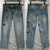 Herrenjeans Designer 2024 Frühling High-End-Stickerei Modetrend Herren Jeans mit geradem Bein Hohe Ding Micro Wide Leg Herrenhosen 6SO4