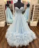 Ruffle tulle prom klänning 2k24 blad spets korsett bodice lady pageant vinter formell cocktail party klänning röd matta bana drama svartband gala special tillfälle snörning