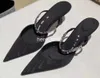 Роскошные новые женские полутапочки на высоком каблуке Baotou со стразами и буквами, черные тонкие туфли на тонком каблуке, размер 35-40