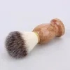 Män rakar borst Badger Hair Barber Salon Ansiktsskägg Rengöringsapparat Rakning Rengörare Tool Razor Brush Wood Handle GRATIS frakt 11 ll