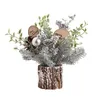 Décorations de Noël Mini arbre de Noël plantes artificielles PE flocage pomme de pin branche de pin décoration de fenêtre de maison décor de bureau cadeau