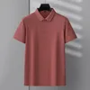 メンズポロスポロサマーブロケードアンモニアファブリックソリッドカラーショートスリーブTシャツビジネスカジュアルシントップスTEES衣類