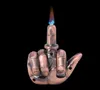 Creative Middle Finger Jet Torch Lighter Metal With Sound Windproof Straight Flame Refillable Butane Gas Cigarette Lighter Wholesa8416390