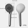 Bathroom Shower Heads Upgraded Thickness 5 Modes Head Rainfall High Pressure Round Black Showerhead Hand Bath Spa Faucets Accessories YQ240228