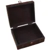 Drewniany vintage blokadę skarbnika biżuterii pudełko pudełko etui organizator pierścienia prezent3412