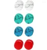 Stud Earrings 4 Pairs Unisex Marble Stone Screw Set Ear Piercing Plugs Faux Gauges Illusion Tunnel Colourful 8MM9816435