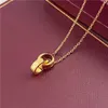 Colliers 2024collier ras du cou pour femmes, bijoux d'amour, double anneau, bijoux en acier inoxydable, anneaux ovales imbriqués, colliers claviculaires de styliste 240228