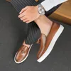 Casual Shoes 2024 Tassel Loafers Leather Comfort Men Black Formal Dress Slip on Driving Italy Moccasins Big Size 38-47