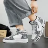 Groene Hoge Top Sneakers Mannen Platte Antislip Paar Skateboard Schoenen Brief Print Heren Originele Sport Maat 3144 240223