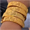 Charm Armbänder Luxus Indische Dubai Gold Farbe Armreifen Für Frauen Mädchen Hochzeit Braut Armband Bijoux Schmuck 230508 Drop Lieferung Dhx0K