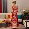 Vêtements ethniques 2024 Robes de mariée traditionnelles chinoises Femmes Oriental Col debout Glands Brodé Tang Costume