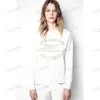 Nuova felpa firmata Zadig Voltaire da donna Moda nera classica lettera ricamo cotone bianco pullover maglione maglione Q7