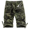 Männer Shorts 2024 Sommer Casual Lose Camouflage Cargo Männer Multi-Pocket Baumwolle Straße Militär Knielangen Strand