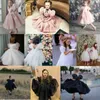 Robe princesse Vintage en Tulle pour filles, à la mode, manches bouffantes, rose, vêtements Tutu pour fête de mariage, anniversaire, 110 ans, 240223
