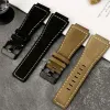 Socks Genuine Leather Wrist Band for Bell Ross Br01 Br03 Series Genuine Leather Wrist Band Men's Special Watch Accessories 24mm Strap