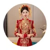 Vêtements ethniques 2024 Robes de mariée traditionnelles chinoises Femmes Oriental Col debout Glands Brodé Tang Costume