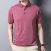 Polos masculinos streetwear moda masculina manga curta listrado polo camisas verão básico roupas masculinas negócios casual solto social suave topos 2024