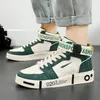 Groene Hoge Top Sneakers Mannen Platte Antislip Paar Skateboard Schoenen Brief Print Heren Originele Sport Maat 3144 240223