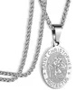 Medalha de pingente de colar St Saint MichaelChristopher para mulheres e homens com corrente de aço inoxidável 6800437