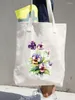 Sacs de Shopping imprimés pour femmes, sacs à main décontractés, épaule mode Style années 90, fleur florale, sac fourre-tout en toile graphique pour filles