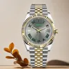 Män tittar på Women Day Date Watches Automatisk hållbarhetsrörelse Guld rostfritt stål Vattentät lysande safir Montre Designer AAA Wristwatch