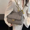 Lingge Embroidered Thread Small 2024 Autumn and Winter New Popular Women's Chain Crossbody Single Shoulder Underarm Bag 75% Factory Wholesale