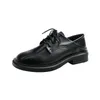 Sapatos casuais 34-43 tamanho grande apartamentos dedo do pé quadrado rendas até pequenas mulheres mocassins brogue derby mocassins saltos baixos costura oxfords