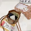 Neue Macaron Farbe Tragbare Eimer Tasche Europäischen und Amerikanischen Retro Jacquard Leder Patchwork Kordelzug Schulter Messenger Taschen für Frauen