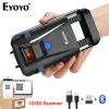 Fone de ouvido / fone de ouvido Eyoyo portátil 2d Bluetooth scanner de código de barras telefone traseiro clipon usb leitor de código de barras recarregável com fio para armazém de loja de varejo