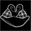 Other Y Tassel Body Chain Charming Flower Underwear For Women Bikini Bra And Thong Panties Niglub Jewelry 221008 Drop Delivery Dhkcj
