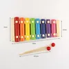 Xylophone en bois pour bébé, instruments de musique pour enfants, jouet 8 touches, coups à la main avec maillets, jouets éducatifs préscolaires, cadeau d'anniversaire pour enfants filles garçons