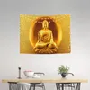 Tapestries Golden Meditative Buddha Hippie Tapestry For Living Room Dorm Decoration Buddhism Meditation Spiritual Home Decor